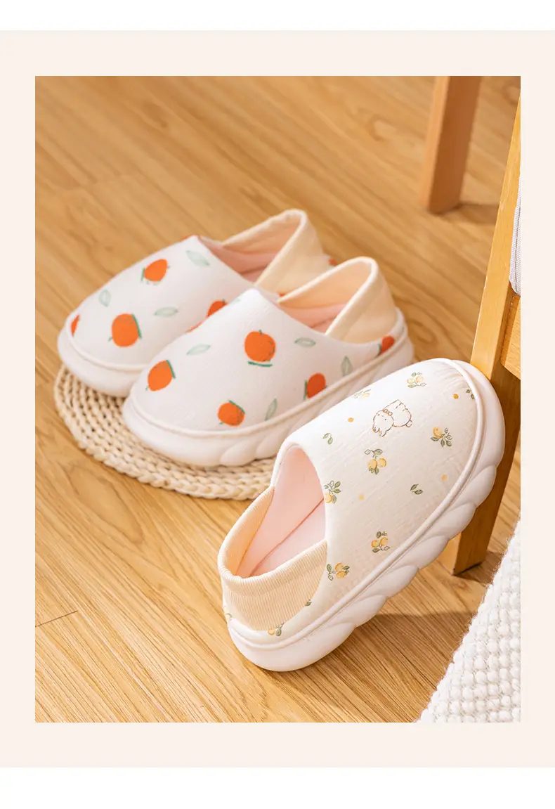 25 years of spring and summer new moon shoes Korean version of thick-soled plus size non-slip breathable pregnant women's postpartum indoor bag heel cotton slippers — feature 12