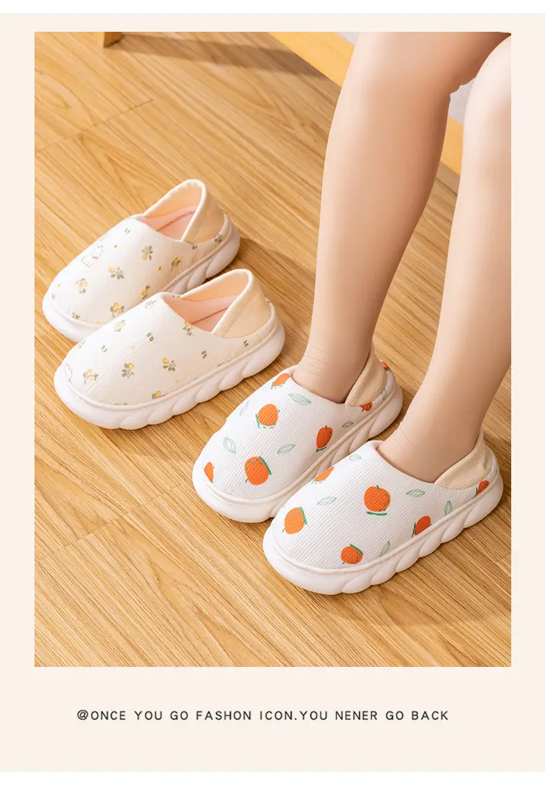 25 years of spring and summer new moon shoes Korean version of thick-soled plus size non-slip breathable pregnant women's postpartum indoor bag heel cotton slippers — feature 14