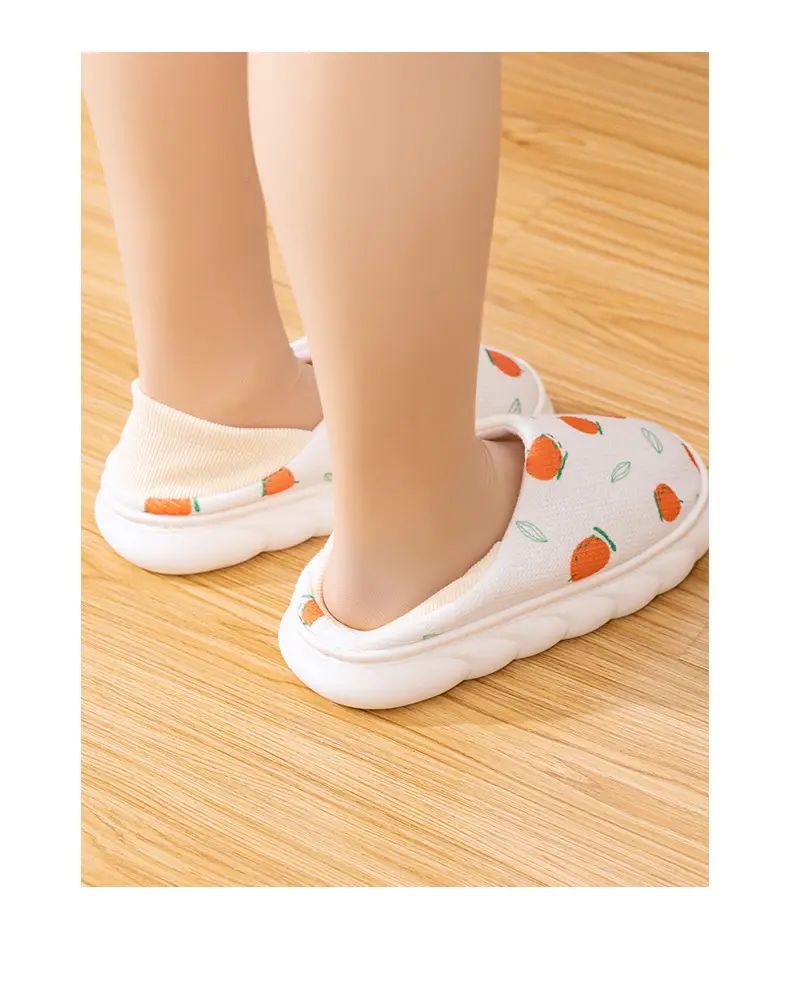 25 years of spring and summer new moon shoes Korean version of thick-soled plus size non-slip breathable pregnant women's postpartum indoor bag heel cotton slippers — feature 15
