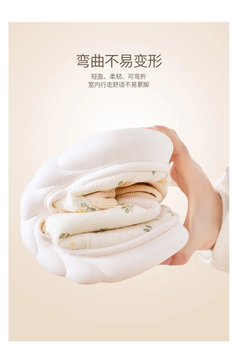 25 years of spring and summer new moon shoes Korean version of thick-soled plus size non-slip breathable pregnant women's postpartum indoor bag heel cotton slippers — feature 5
