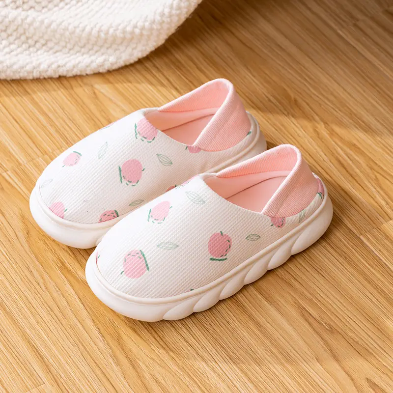 25 years of spring and summer new moon shoes Korean version of thick-soled plus size non-slip breathable pregnant women's postpartum indoor bag heel cotton slippers