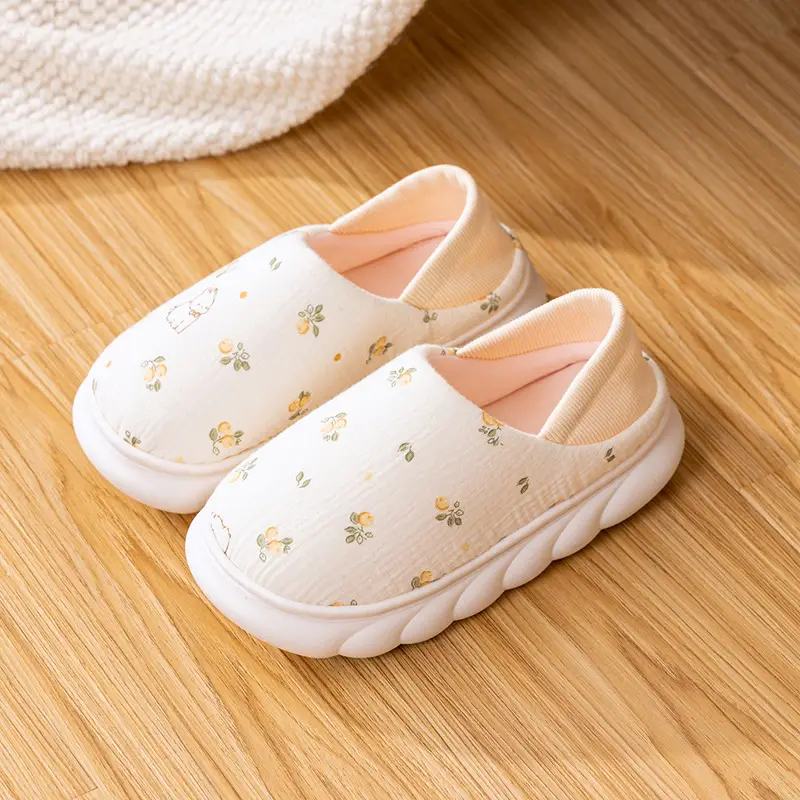 25 years of spring and summer new moon shoes Korean version of thick-soled plus size non-slip breathable pregnant women's postpartum indoor bag heel cotton slippers