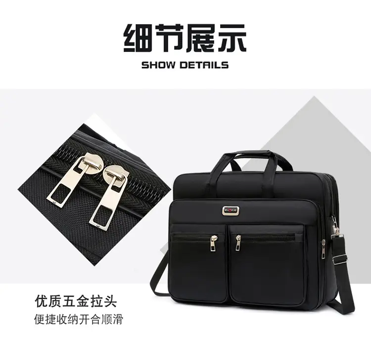 Men's Waterproof Oxford Shoulder Bag with Print Logo — feature 10