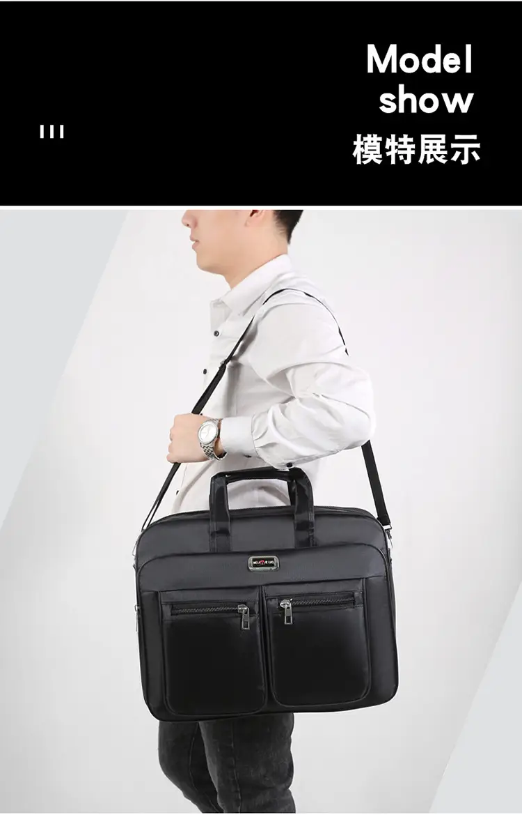 Men's Waterproof Oxford Shoulder Bag with Print Logo — feature 21