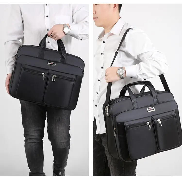 Men's Waterproof Oxford Shoulder Bag with Print Logo — feature 22