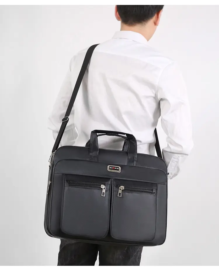 Men's Waterproof Oxford Shoulder Bag with Print Logo — feature 24