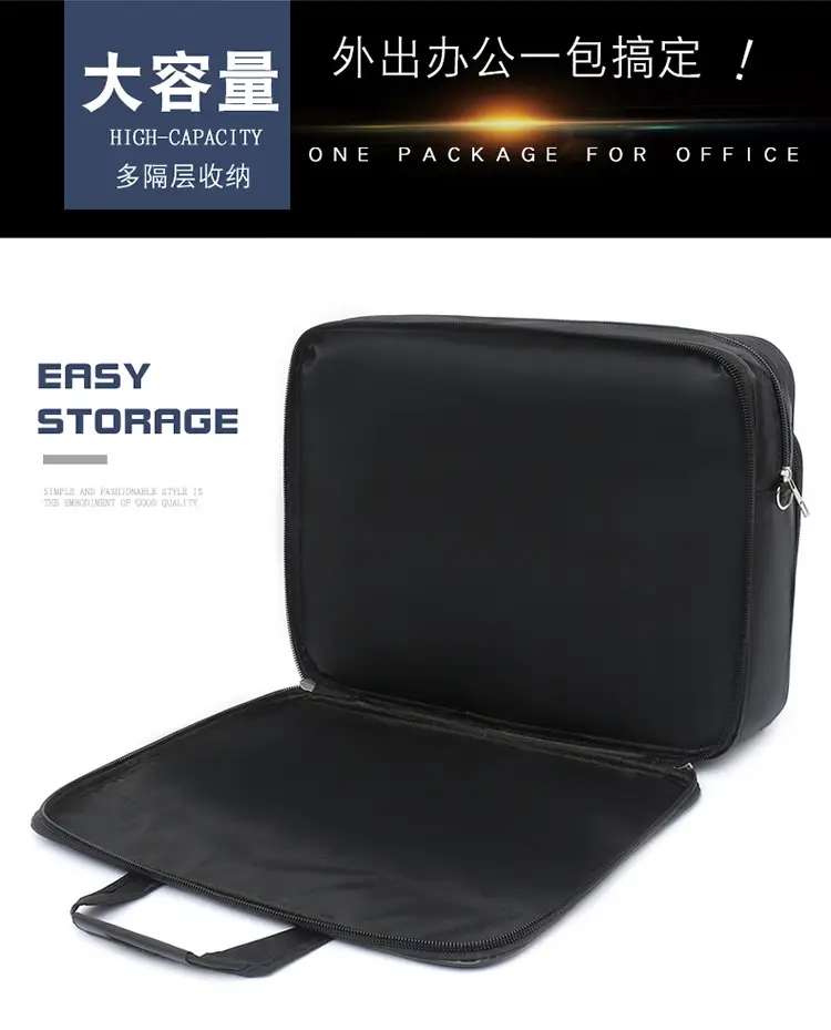 Men's Waterproof Oxford Shoulder Bag with Print Logo — feature 4