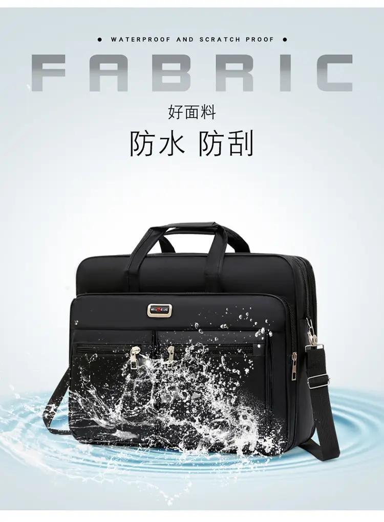 Men's Waterproof Oxford Shoulder Bag with Print Logo — feature 7