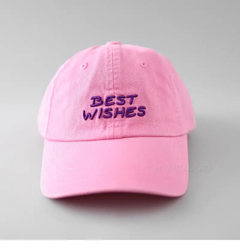 Pink "Best Wishes" Baseball Cap for Women — feature 5