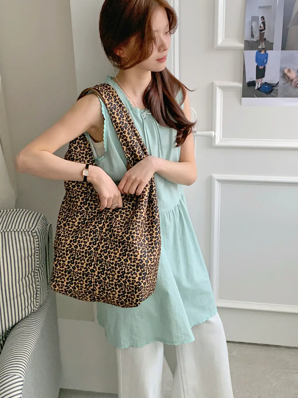 Korean Leopard Print Large Capacity Shoulder Bag - Image 6