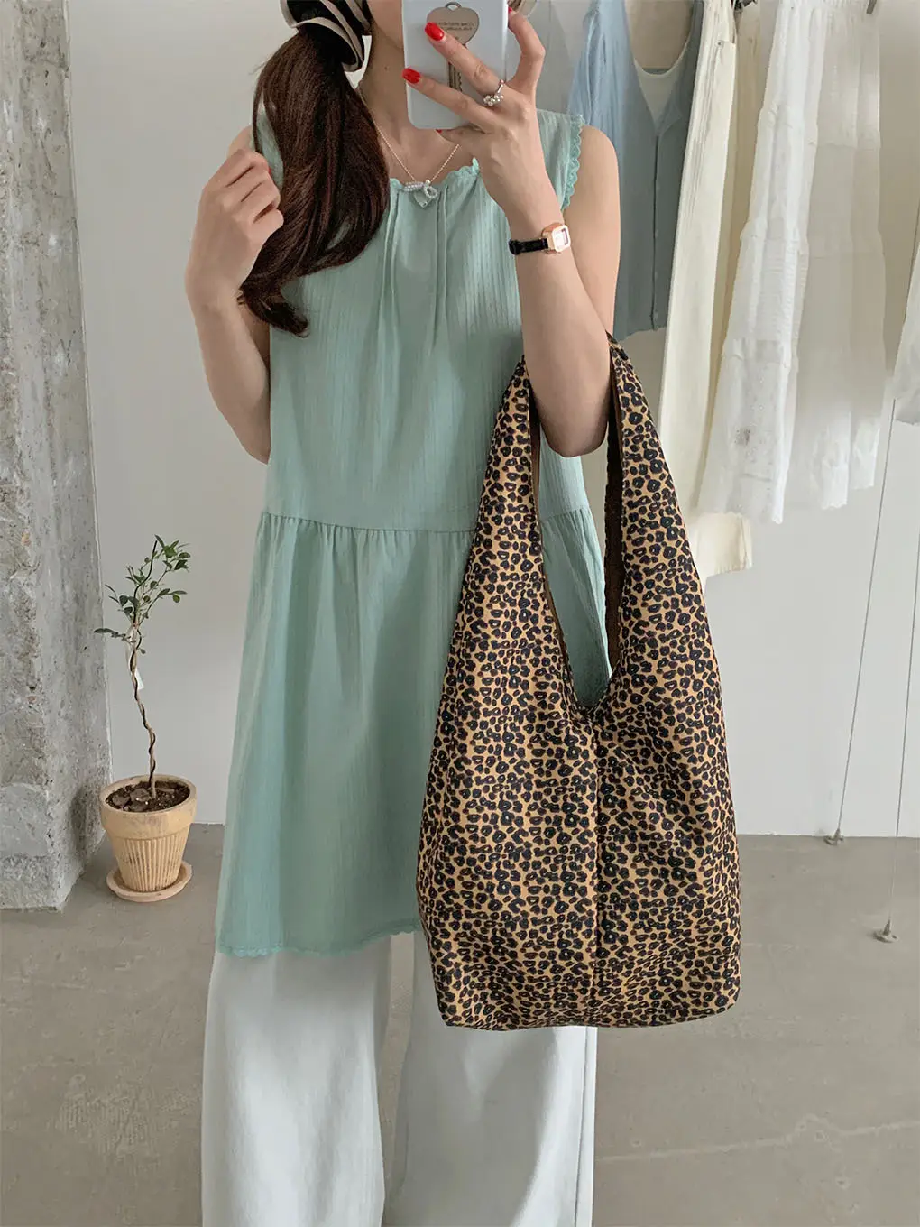 Korean Leopard Print Large Capacity Shoulder Bag — feature 13