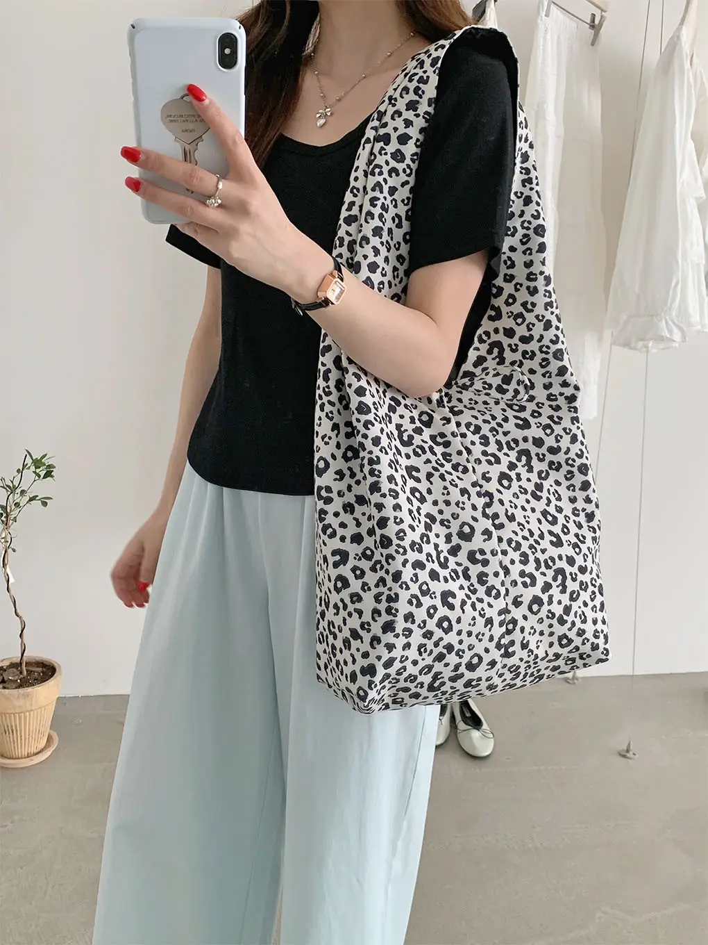 Korean Leopard Print Large Capacity Shoulder Bag — feature 19