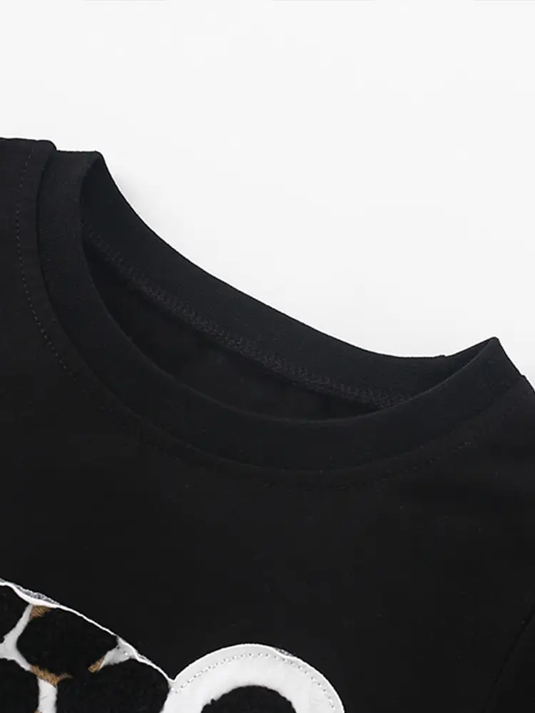Black Short Sleeve T-Shirt for Boys Summer Wear