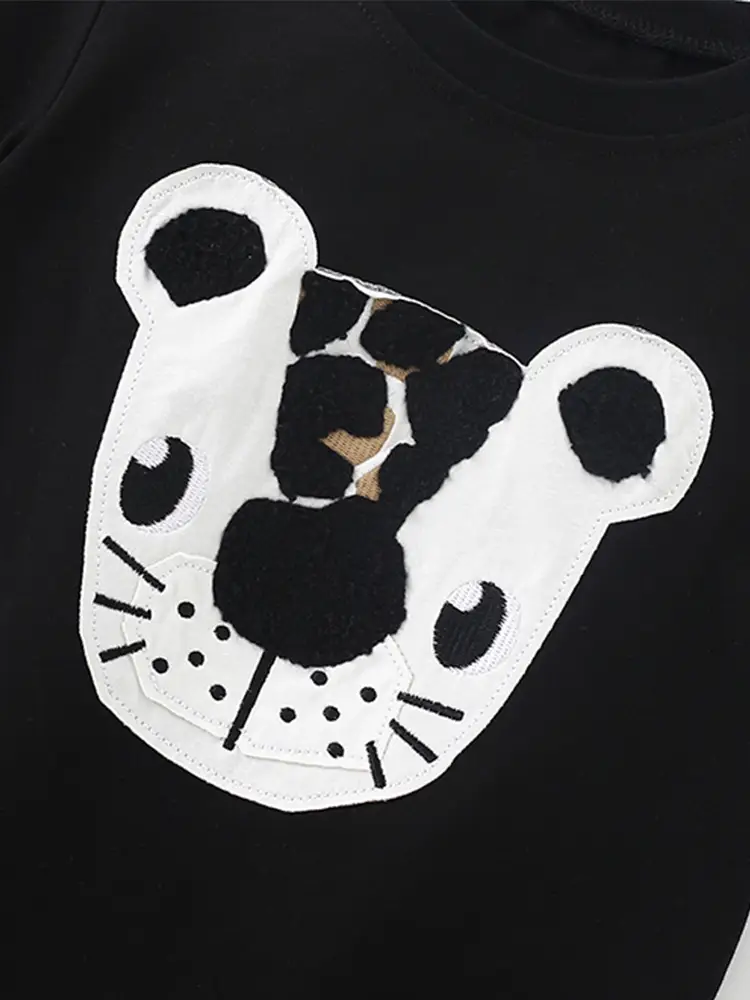 Black Short Sleeve T-Shirt for Boys Summer Wear