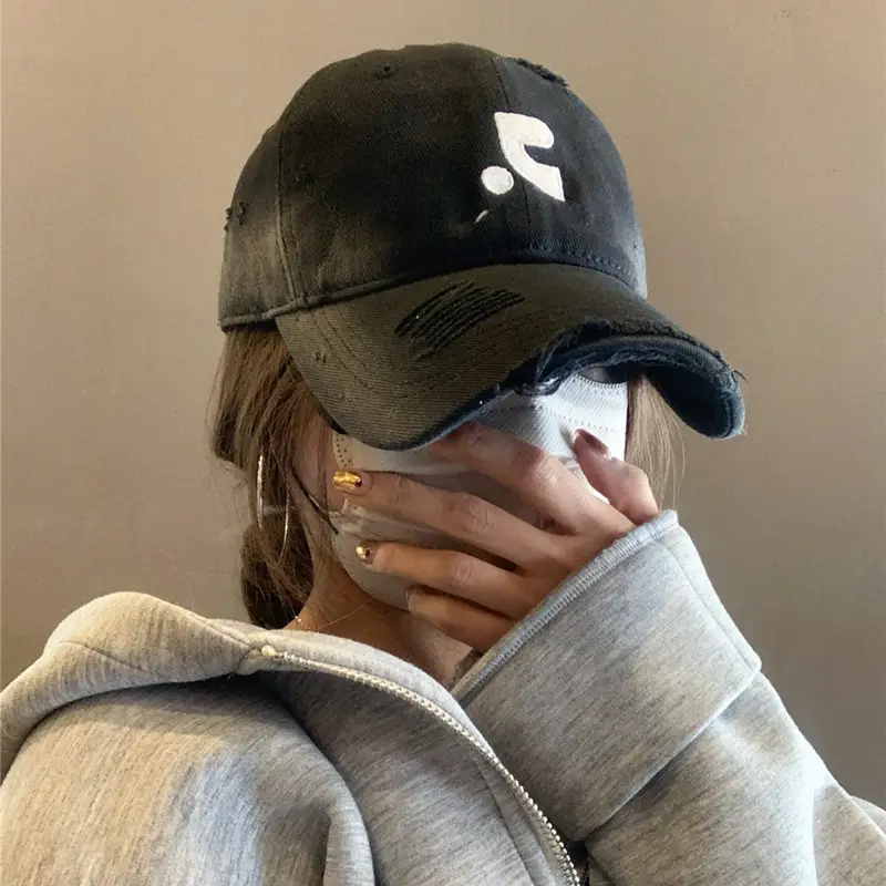 Grey Embroidered Baseball Cap for Men Women