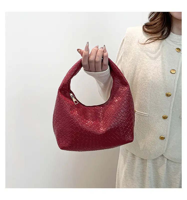 Maroon Woven Women's Shoulder Bag 2025 Casual Commuter — feature 15