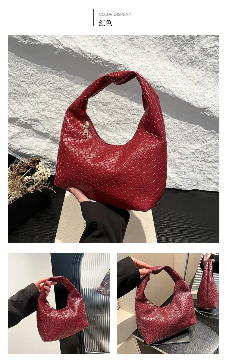 Maroon Woven Women's Shoulder Bag 2025 Casual Commuter — feature 20