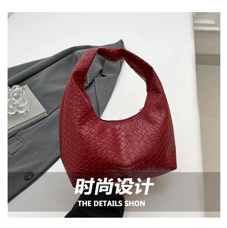 Maroon Woven Women's Shoulder Bag 2025 Casual Commuter — feature 3