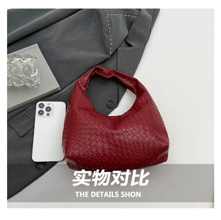 Maroon Woven Women's Shoulder Bag 2025 Casual Commuter — feature 6
