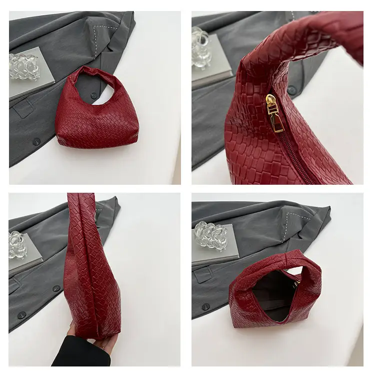 Maroon Woven Women's Shoulder Bag 2025 Casual Commuter — feature 8