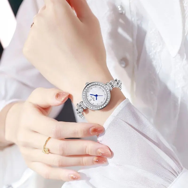 Women's Sparkly Quartz Watch with Crystal Bracelet - Image 2
