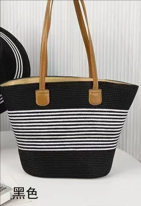 Straw Woven Women's Bag Large Capacity Beach Tote - Image 12