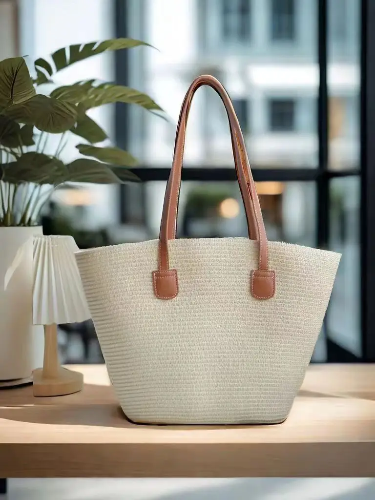 Straw Woven Women's Bag Large Capacity Beach Tote - Image 13