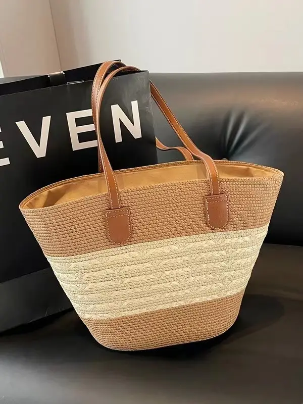 Straw Woven Women's Bag Large Capacity Beach Tote - Image 5