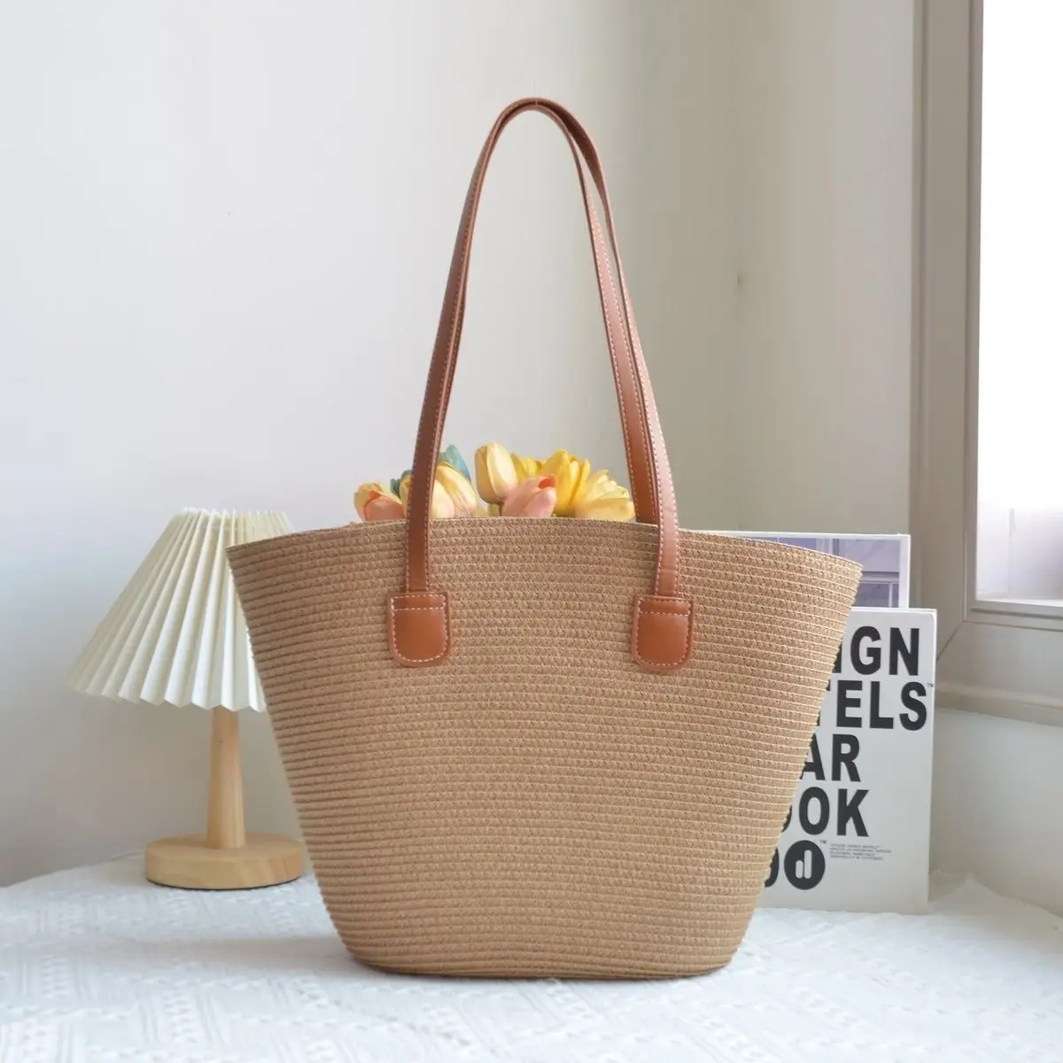 Straw Woven Women's Bag Large Capacity Beach Tote - Image 7