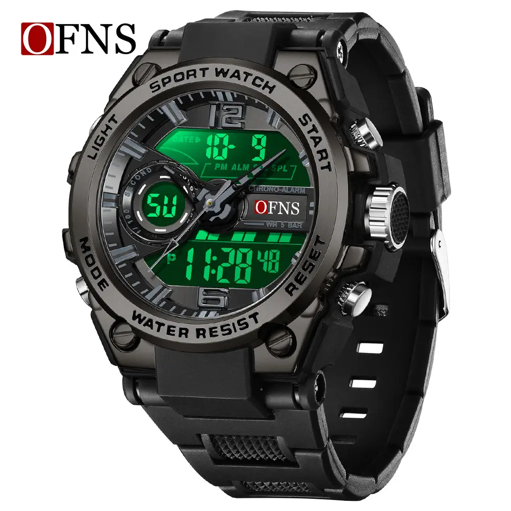 Oufanni Sport Watch Waterproof Multi-Function Black