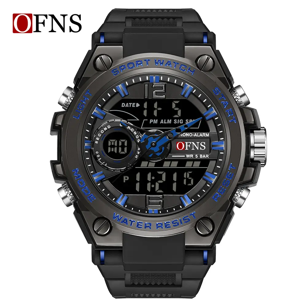 Oufanni Sport Watch Waterproof Multi-Function Black