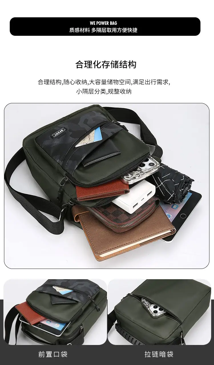 Men's Oxford Cloth Crossbody Bag 600mm Casual Business — feature 9