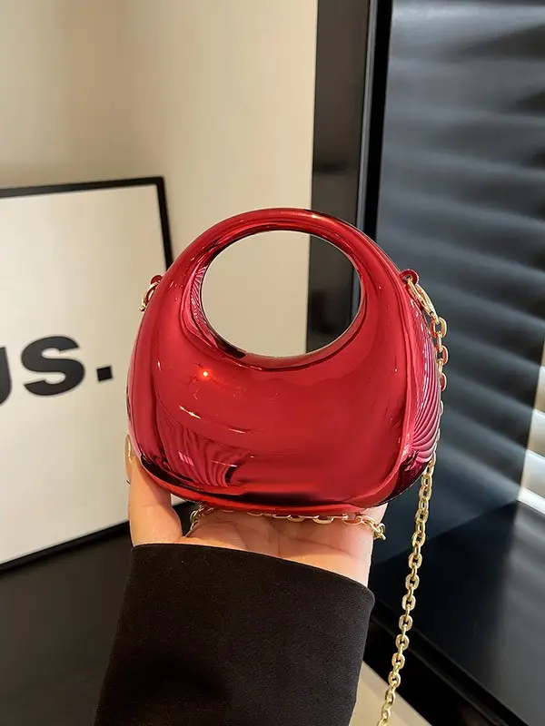 Bright Red Acrylic Crossbody Bag for Women