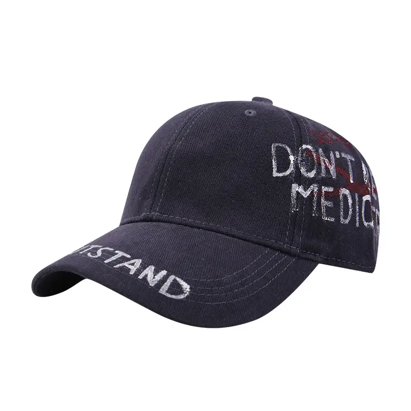 American Style Red Baseball Cap with Duck Tongue Design
