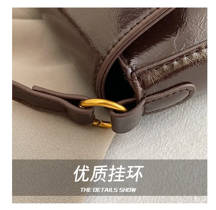 Women's Saddle Crossbody Bag Brown Black Red — feature 4