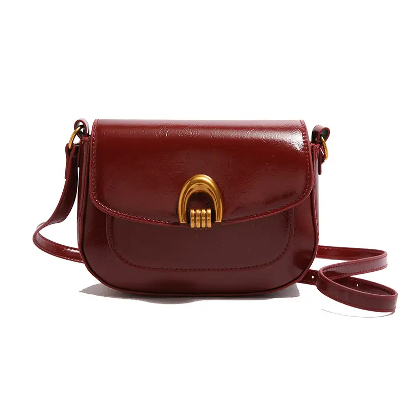 Women's Saddle Crossbody Bag Brown Black Red