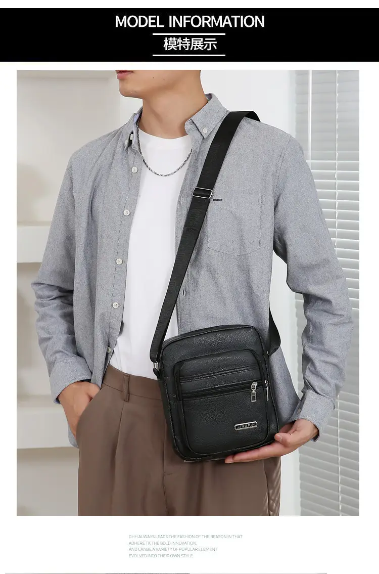 Korean Style PU Leather Crossbody Bag Brown Large Capacity — feature 11