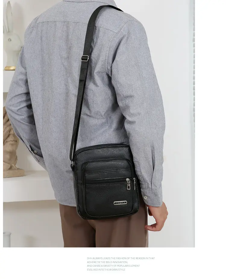Korean Style PU Leather Crossbody Bag Brown Large Capacity — feature 12