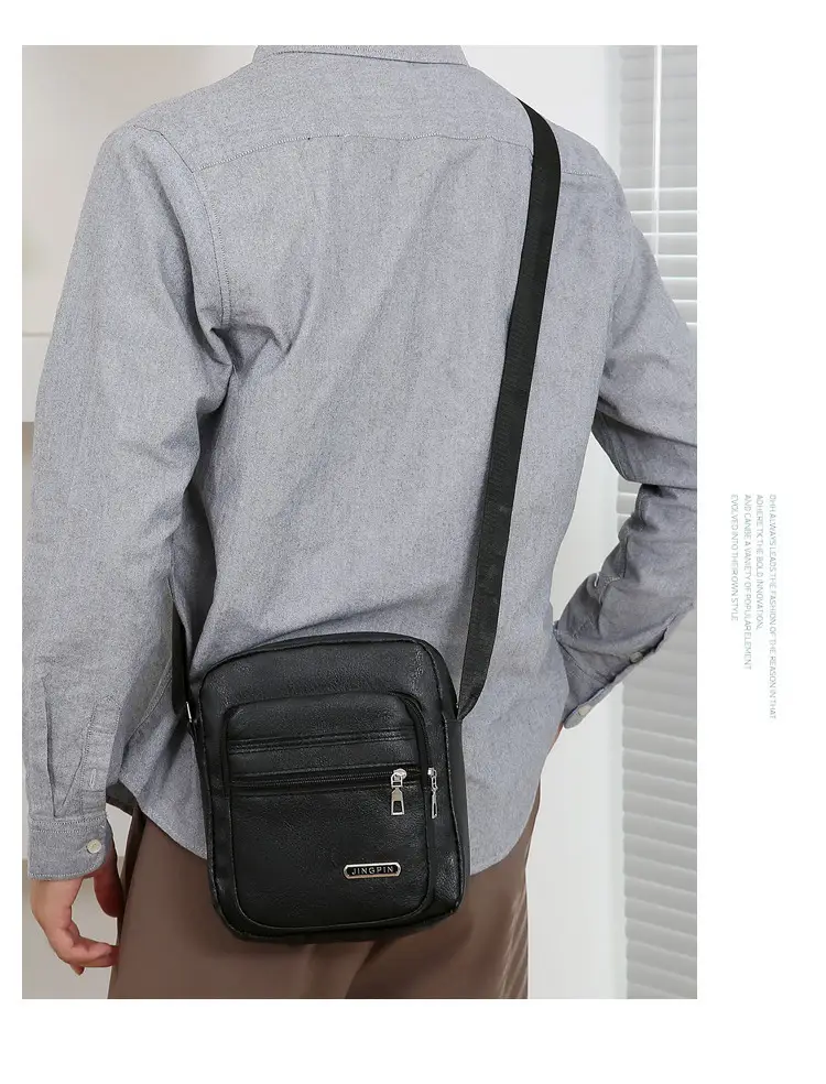 Korean Style PU Leather Crossbody Bag Brown Large Capacity — feature 14