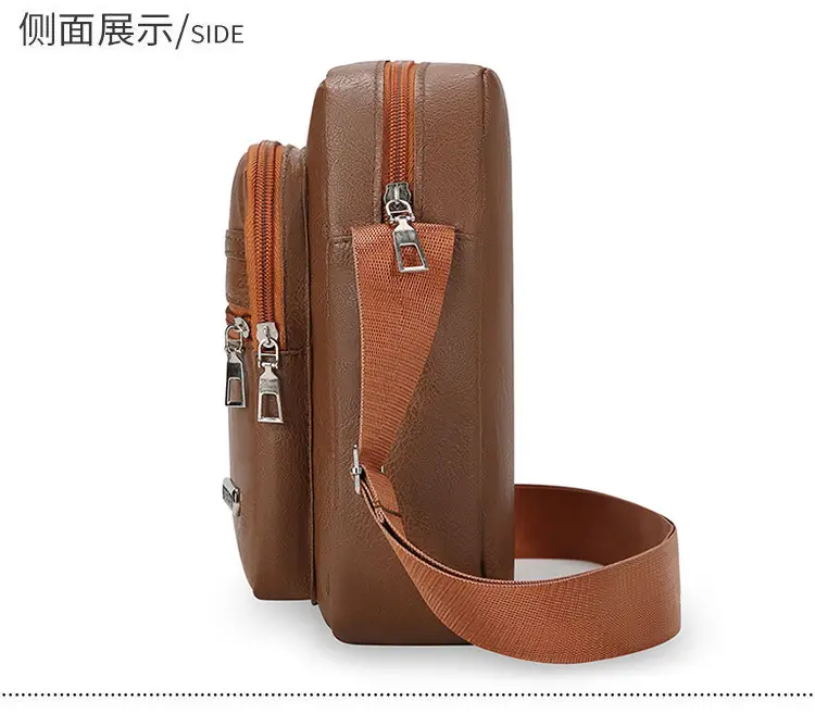 Korean Style PU Leather Crossbody Bag Brown Large Capacity — feature 28