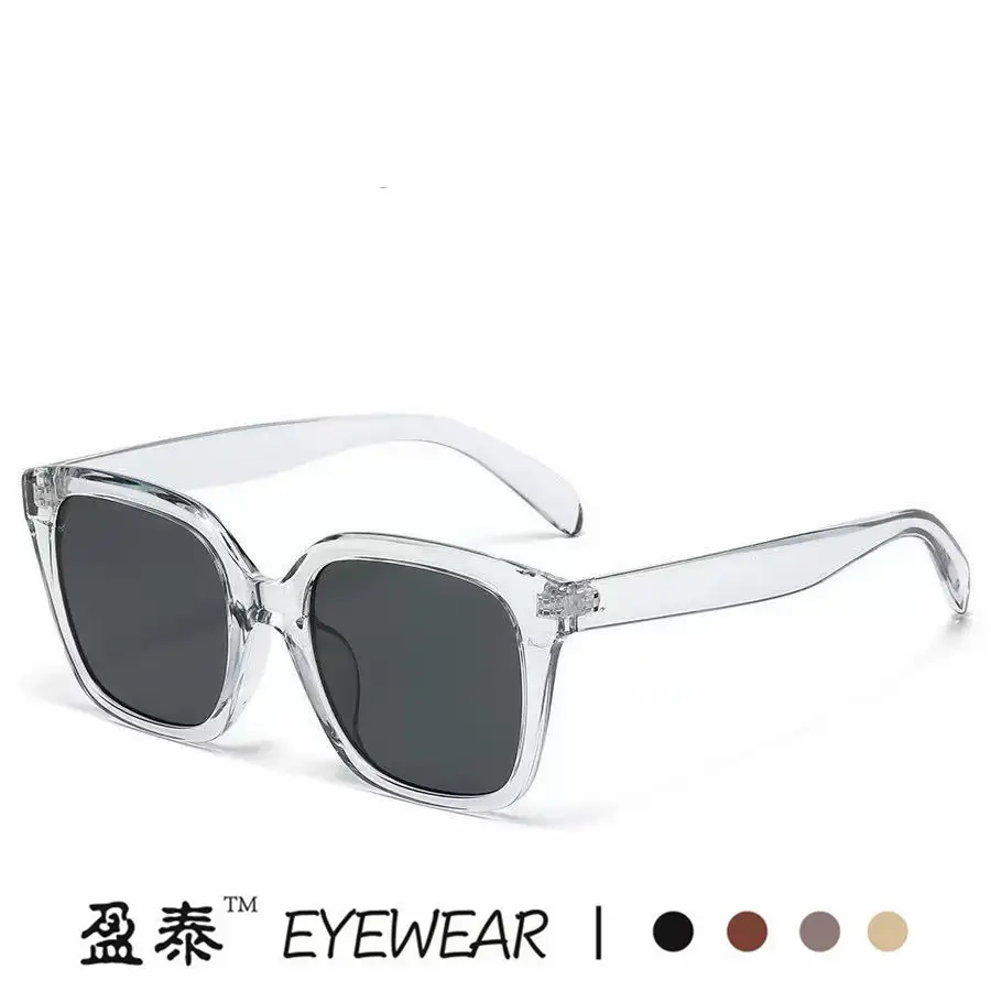 Women Retro Square Sunglasses Anti-UV Slim Black - Image 8