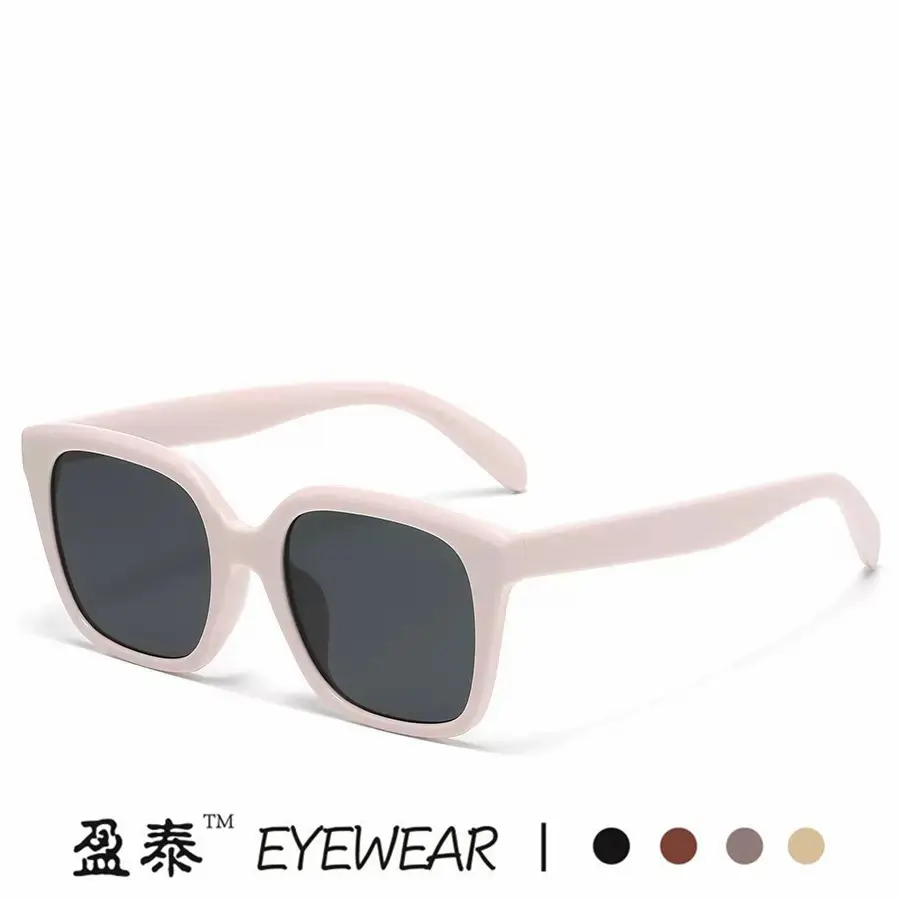 Women Retro Square Sunglasses Anti-UV Slim Black - Image 9