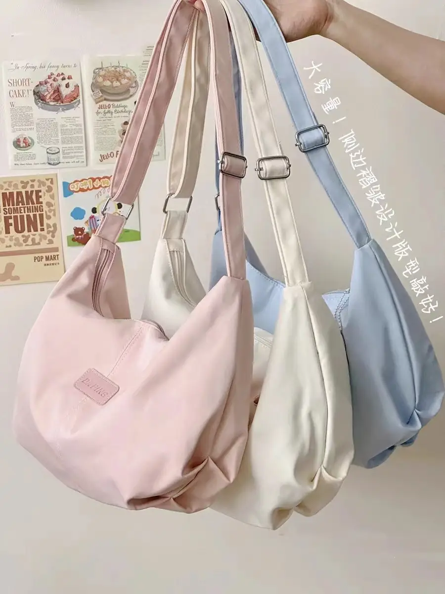 Women's Light Blue Faux Leather Shoulder Bag with Cute Charm — feature 2