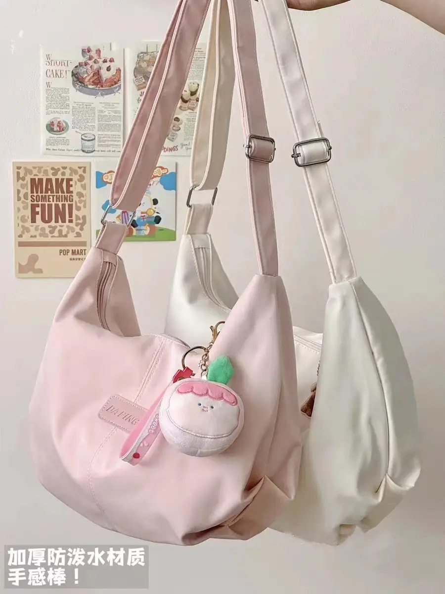 Women's Light Blue Faux Leather Shoulder Bag with Cute Charm — feature 8