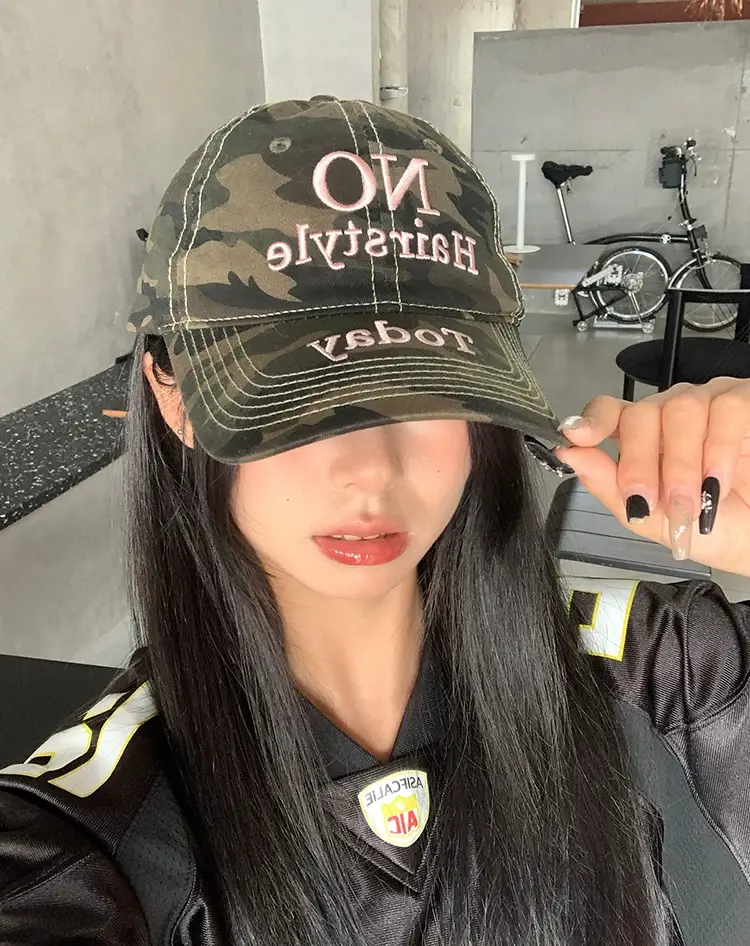 Women's Korean Style Camouflage Cap with Letter Embroidery — feature 22