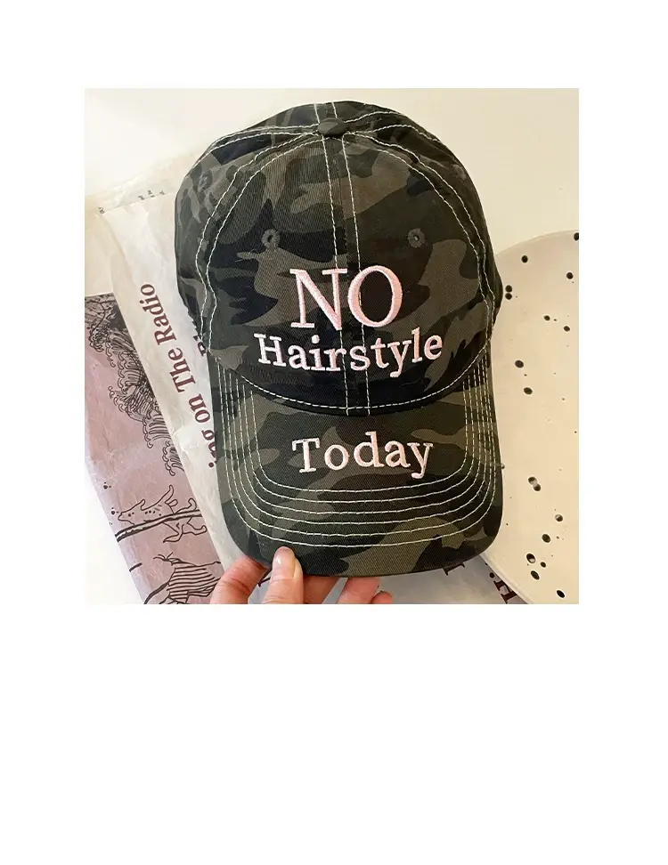 Women's Korean Style Camouflage Cap with Letter Embroidery — feature 4
