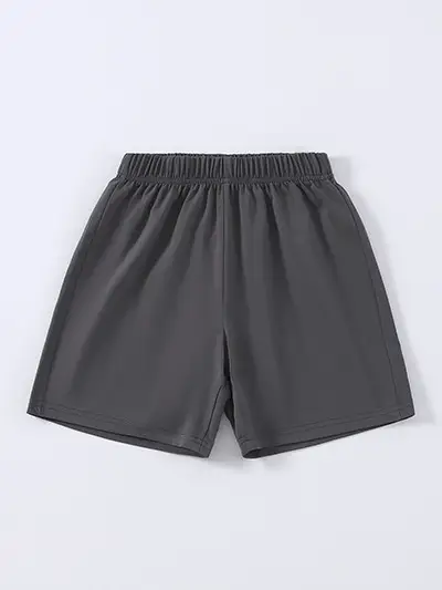 Boys Girls Summer Solid Color Loose Fit Shorts - Image 3