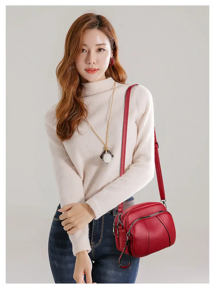 Black Rivet Zipper Shoulder Bag for Women — feature 10