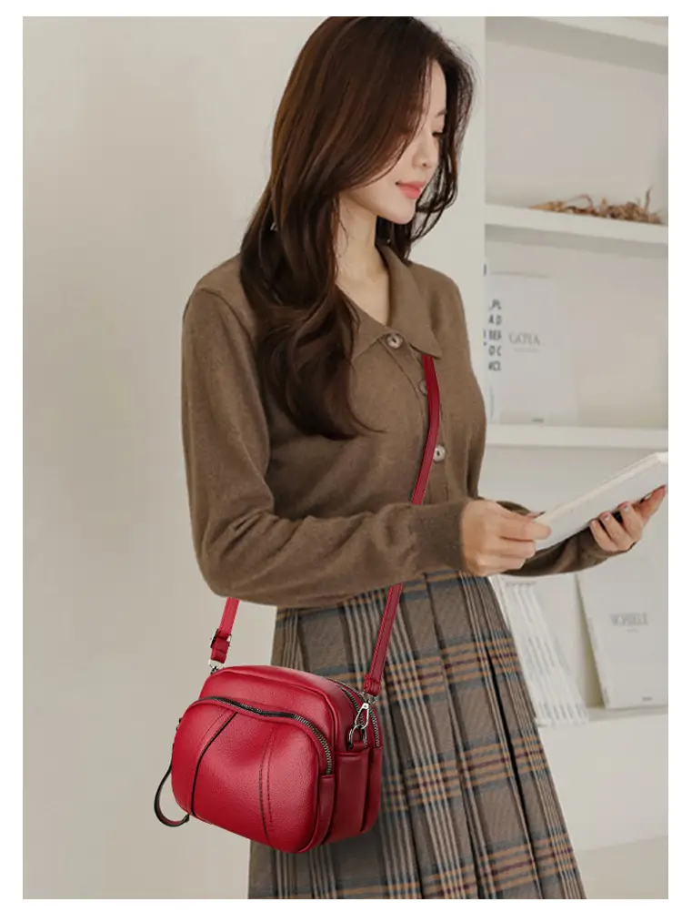 Black Rivet Zipper Shoulder Bag for Women — feature 12