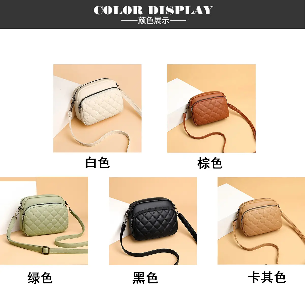 Black Rivet Zipper Shoulder Bag for Women — feature 15